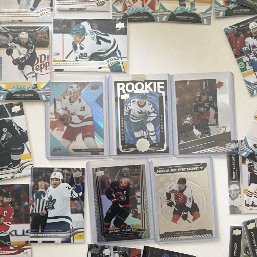 Hockey lot for sell over 70 cards, mint condition with bonus Rookie Michael Misa